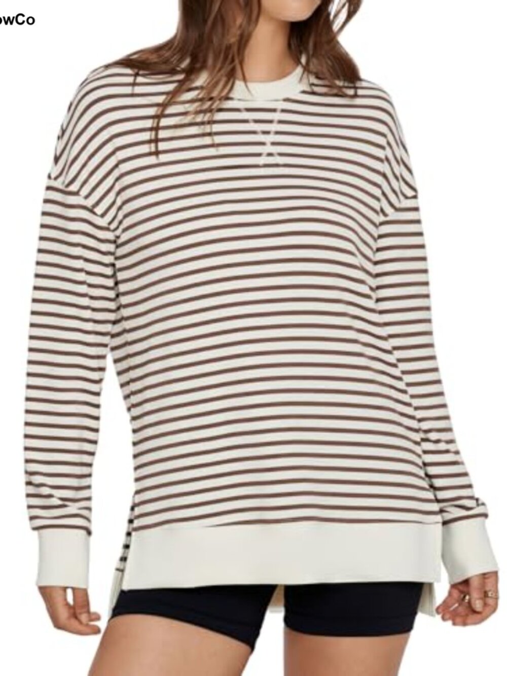Modal Blend Lightweight Long Sleeve Crewneck Sweatshirt Relaxed Fit Pullover